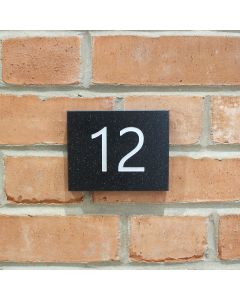 Marble Effect Rectangle House Number - (12.5x10cm)