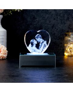 3D Heart Photo Crystal