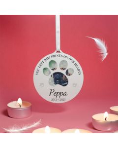 Paw Print Memorial Photo Hanging Decoration
